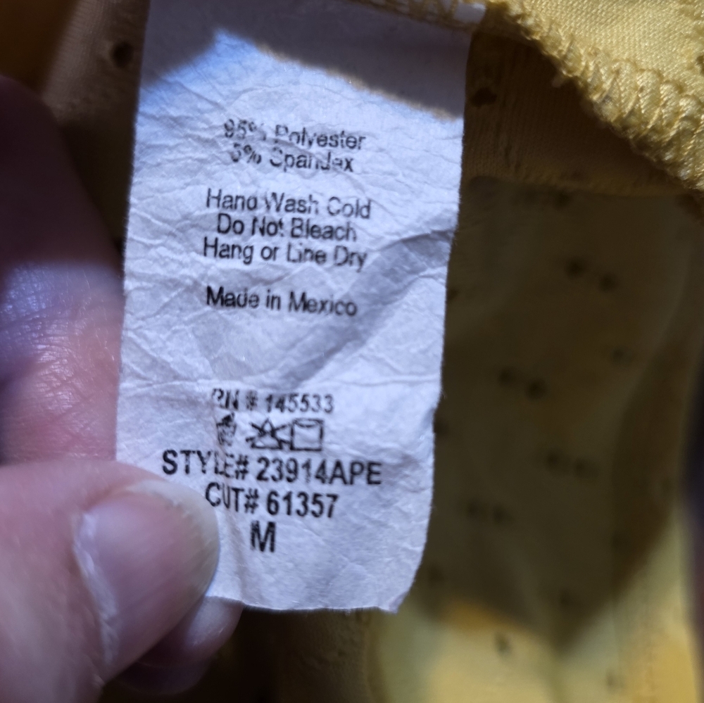 W5 Tie Hem Eyelet Top Golden Yellow Size M - Picture 8 of 8